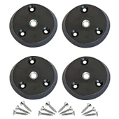 Zigon Orta Sehpa Masa Sandalye Ayağı Bağlantı Aparatı Yuvarlak Siyah Plastik Tabure Puf Alt Ayak Tabanı -4 Adet - 2