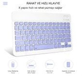 Fare ve Klavye, USB Şarjlı Klavye ve Fare Güçlü Uyumluluk Ultra İnce Ergonomik Tasarım Tablet için PC için (Mor) - 3