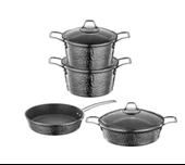 BRİONİ COPPER 7 PARÇA TENCERE SETİ PLATİN PL11101 - 2