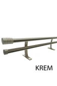 20 mm Kornişli Dekoratif Alüminyum Çift Raylı Rustik  Perde Askısı Krem - 1