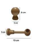KLASİK AHŞAP RUSTİK PERDE ASKISI Tek Raylı 28 MM BORU Beyaz - 3