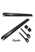 Ahşap Rustik Rayı, Kelepçe ve Kapak takımı Siyah - 1
