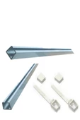 Ahşap Rustik Rayı, Kelepçe ve Kapak takımı Beyaz - 1