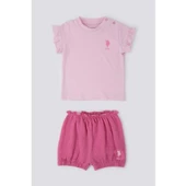 KIZ BEBEK 2'Lİ KISA KOL T-SHIRT TAKIM - 1