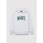 MAVİ BASKILI KAPÜŞONLU SWEATSHIRT - 2