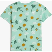 BASKILI YESIL TSHIRT - 5