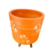 Bitki Tasarımı  Kaktüs Desenli Toprak Saksı Saksılık Salon Çiçeklik 3 Ayaklı - 19 CM - 5