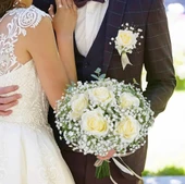 Nettenevime Yapay Çiçek Plastik Beyaz Cipso 5 Dallı 35cm thumbnail 5