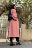Düğmeli Kaşe Kap Somon - 5