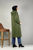 Kapşonlu Tesettür Kap Haki - 5