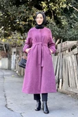 Düğmeli Kaşe Kap Mürdüm - 3
