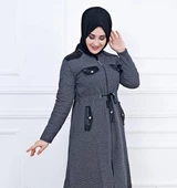 İpli Deri Cep Detaylı Kap Gri - 3