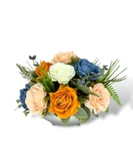 Nettenevime Yapay Çiçek Aranjmanı Latex Çiçekli Ufo Tip Metal Gümüş Vazolu Masa Üstü Çiçeği Arajman thumbnail 3