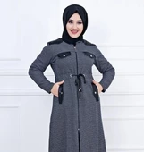 İpli Deri Cep Detaylı Kap Gri - 2