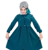 Fermuarlı Mevsimlik Tesettür Kap Zümrüt thumbnail 2