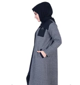 Omuzu Parçalı Füme  Tesettür Kap - 4