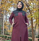 Omuzu Parçalı Vişne Tesettür Kap - 2