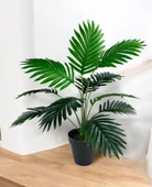 Nettenevime Yapay Ağaç Salon Bitkisi Areka Palmiye Siyah Saksıda 60cm 12 Yaprak Plastik thumbnail 2