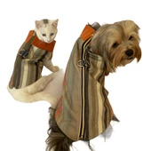 Stripe Orange Su itici Yağmurluk Köpek Yağmurluğu - 7