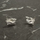 925 Ayar Gümüş Minik Kuğu Model Küpe thumbnail 3