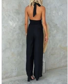 Kadın Atlas Kumaş Arkası Gipeli Dekolte Detaylı Tulum thumbnail 2