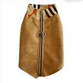 Chamois BB Kahverengi Köpekler için Güderi Görünümlü Ceket - 3