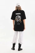 Unisex Baskılı Oversize T-Shirt - Siyah thumbnail 2