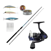 YekOutdoor Spin Olta Seti Okuma G-Power Spin 8' 240cm 15-40 gr 2 Parça Spin Kamışı&Okuma Fin Chaser X FNX-40BL Blue 1BB Olta Makinesi - 1