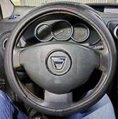 Geçme Deri Direksiyon Kılıfı - Düz Delikli Siyah Renk - 38cm - 4