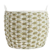 T.Concept Dekoratif Dayanıklı Oval Çok Amaçlı Hasır Sepet Bej-Beyaz Renk Büyük Boy (L) - 1