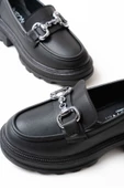 Siyah Günlük Yüksek Tabanlı Loafer Ayakkabı - 5