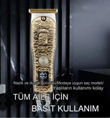 Gold Tech 3 başlıklı şarjlı profesyonel tıraş makinesi thumbnail 2