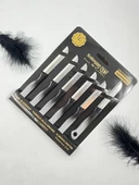 Solingen Tırtıklı Meyve Bıçağı 6'lı Black Serisi Gri Model - 4