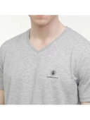 Lumberjack BSC V NK Tişört 4FX Gri Erkek Kısa Kol T-Shirt M-CT106 - 3