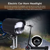 2Adet E Bike LedFar Elektrikli Scooter Farı ElektrikliMotosiklet E Bisiklet Far+Korna36v-60vUyumlu - 3
