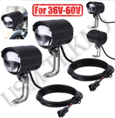 2Adet E Bike LedFar Elektrikli Scooter Farı ElektrikliMotosiklet E Bisiklet Far+Korna36v-60vUyumlu - 6