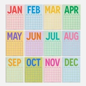 Sürekli Takvim, 12 Aylık Tarihsiz Takvim, Aylık Planlayıcı Takvim, A4, 33 x 48 cm, Undated Monthly Wall Planner, Wall Ca - 8