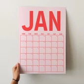 Sürekli Takvim, 12 Aylık Tarihsiz Takvim, Aylık Planlayıcı Takvim, A4, 33 x 48 cm, Undated Monthly Wall Planner, Wall Ca - 2