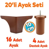 Mobilya Koltuk Kanepe Tv Ünitesi Yükseltme Destek Ayağı 10 cm Kahve Ayakları 20'li Set thumbnail 1