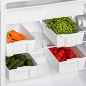 Porsima 229 Çok Amaçlı Buzdolabı Düzenleyici Dolap içi Organizer 4'lü Buzdolabı Sepeti Beyaz thumbnail 2