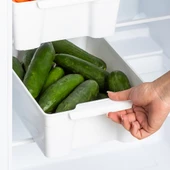 Porsima 229 Çok Amaçlı Buzdolabı Düzenleyici Dolap içi Organizer 4'lü Buzdolabı Sepeti Beyaz thumbnail 3