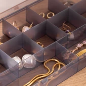 Porsima Org601 Çok Amaçlı Bölmeli Şeffaf Kutu Organizer Kapaklı Boncuk Takı Kutusu Takı Düzenleyici Antrasit thumbnail 2