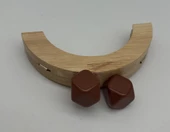 Angel Çanta Aksesuar 14 Cm  Oval Ahşap Burs Sütlü Kahve Renk Toplu - 1