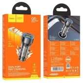 HOCO NZ12A Action PD43W USB + Type-C Hızlı Şarj Araç Çakmaklı Şarj Aleti Siyah - 6