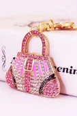 Kristal Taşlı Çanta Anahtarlık Pembe No.1 thumbnail 11