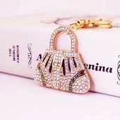 Kristal Taşlı Çanta Anahtarlık Siyah No.1 thumbnail 3