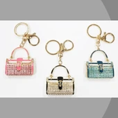 Kristal Taşlı Çanta Anahtarlık Pembe No.2 thumbnail 5