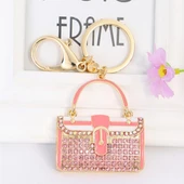 Kristal Taşlı Çanta Anahtarlık Pembe No.2 thumbnail 3