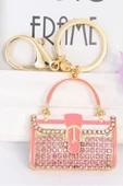 Kristal Taşlı Çanta Anahtarlık Pembe No.2 thumbnail 8