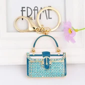 Kristal Taşlı Çanta Anahtarlık Mavi No.2 thumbnail 3